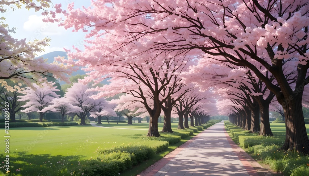 Obraz premium path in the park sakura