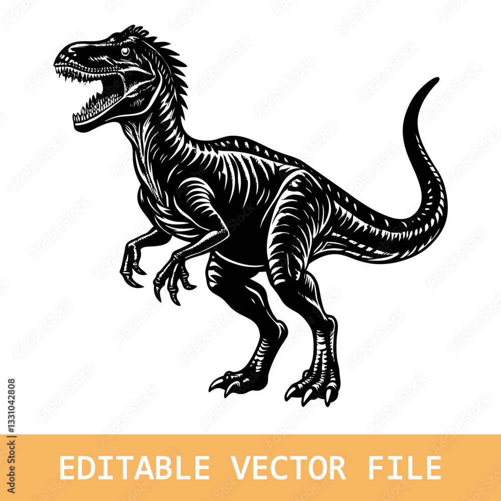 Obraz premium Tyrannosaurus rex or t rex dinosaur isolated on white. Comic style vector illustration.