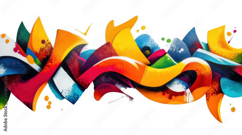 Colorful abstract graffiti art exploding with vibrancy on transparent background Colorful abstract graffiti art exploding with vibrancy on transparent background