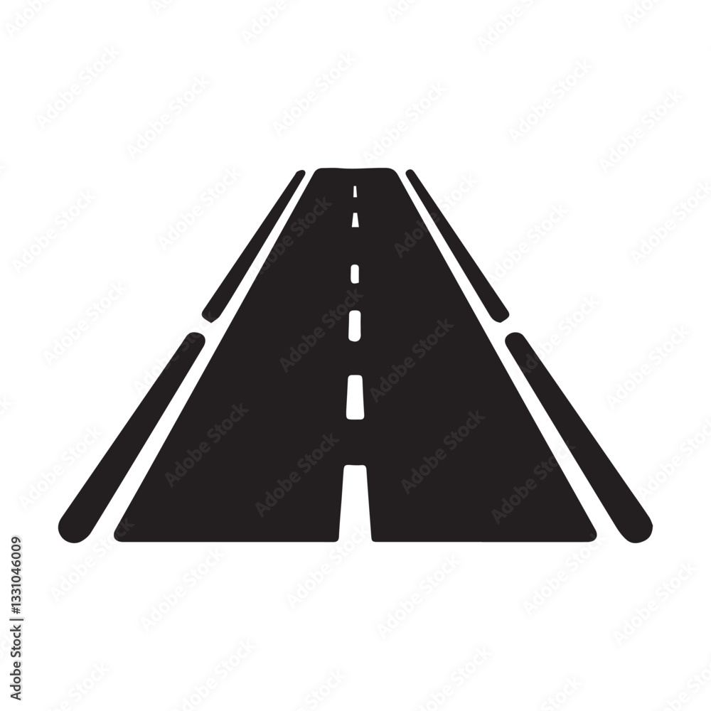 Road icon Silhouette Vector Design. Road icon Silhouette Vector Design.