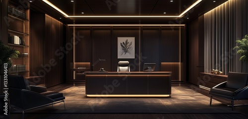 Wallpaper Mural A stylish sideboard with a glossy finish, featuring clean lines and open storage.  Torontodigital.ca