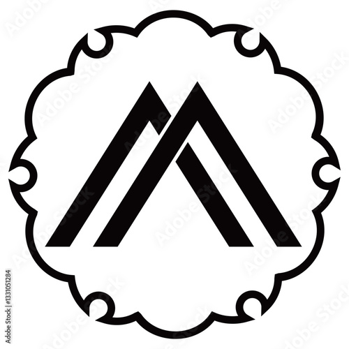家紋です。雪輪に違い山形といいます。