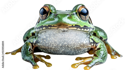 green frog isolated on white background