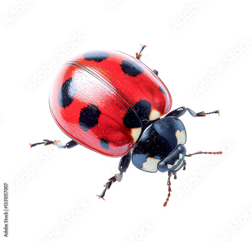 ladybug close-up on white background