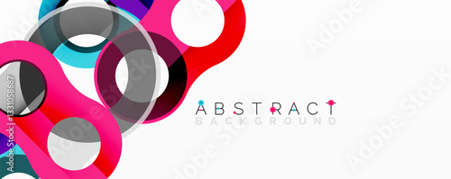 Abstract composition with intertwined circular and tubular forms creating fluid structure with gradients, depth, and sharp contrasts