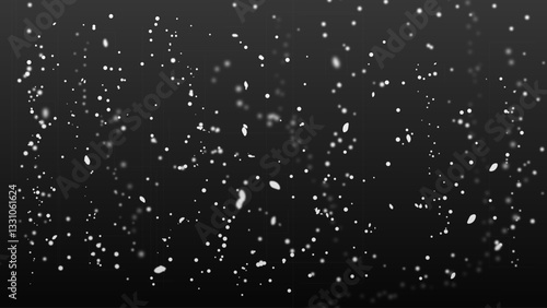 Falling snow flake template on the night dark background. Vector illustration.
