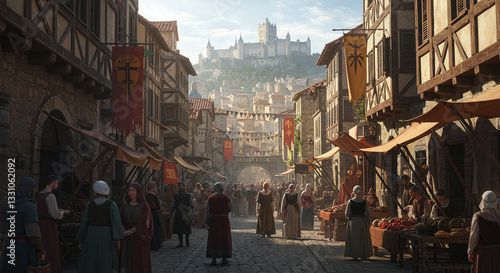 street in the old medieval fantasy town