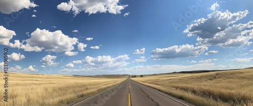 country side road between wheat corps sunflower agriculture