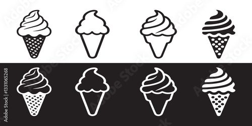 ice cream icon set vector