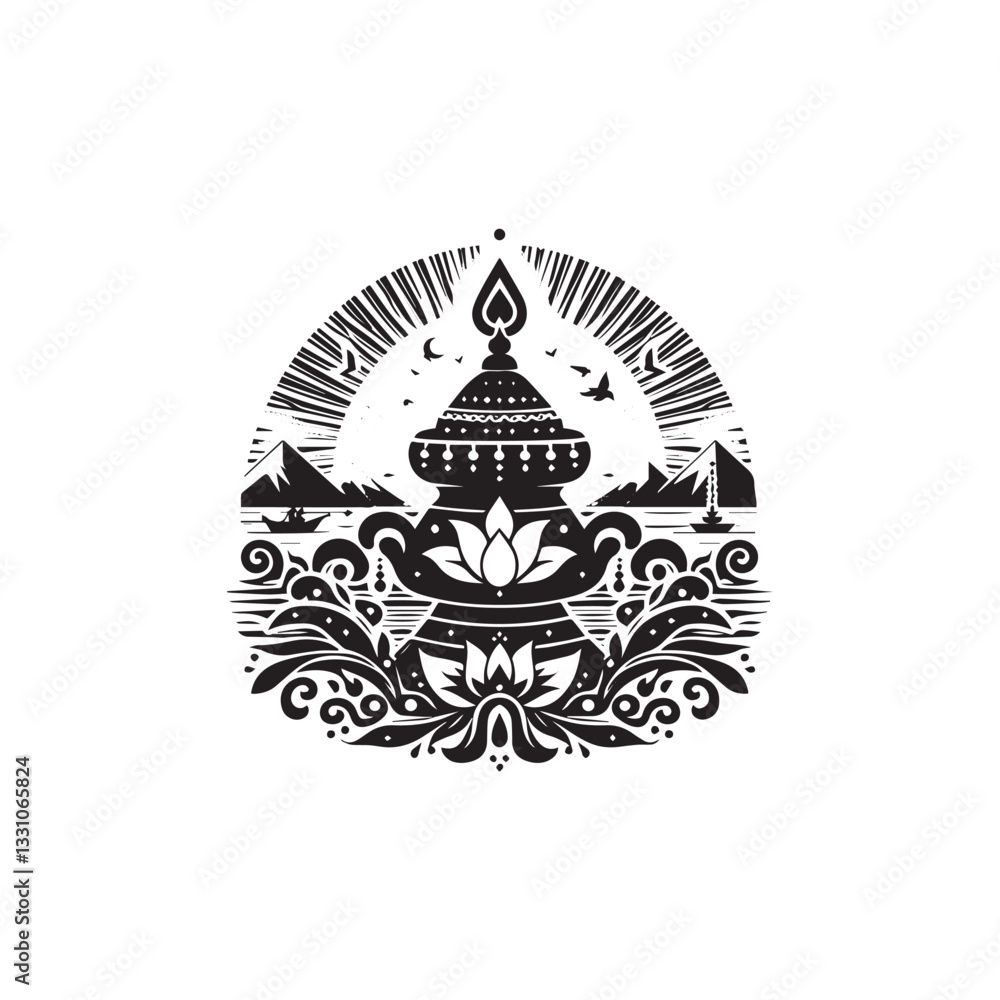 Kumbh Kalash icon vector symbol design art illustration Kumbh Kalash icon vector symbol design art illustration
