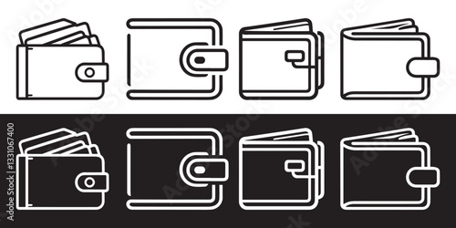 wallet icon set vector