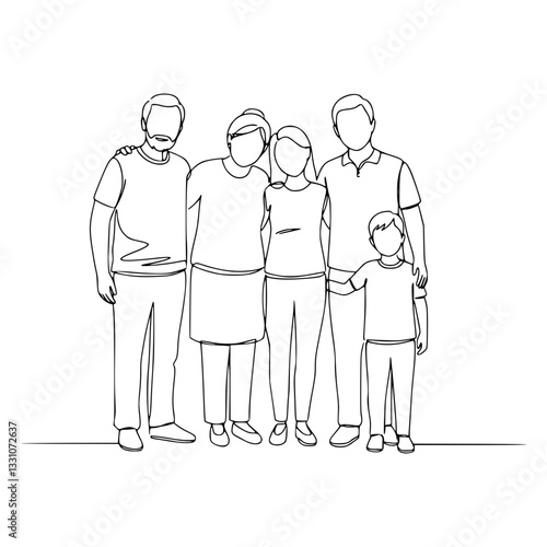 Family Health Line Art – Minimalist Intergenerational Care Designs