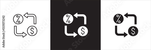 Finance profit icon. Money interest icon. Business advantage symbol. Icons symbol compatible for financial, gain, wealth, interest, profit. Design in thin line and solid. Vector illustration