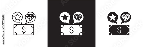 Finance profit icon. Money interest icon. Business advantage symbol. Icons symbol compatible for financial, gain, wealth, interest, profit. Design in thin line and solid. Vector illustration