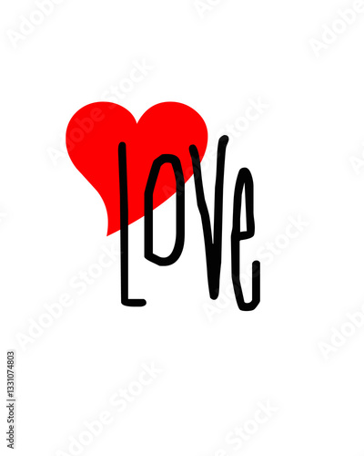 Red heart Love decoration illustration