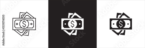 Money business icon. Finance icon. Money cash symbol. Icons design compatible for balance, financial, dollar, wealth, asset, earning, payment, salary. Vector illustration.