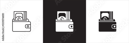 Money business icon. Finance icon. Money cash symbol. Icons design compatible for balance, financial, dollar, wealth, asset, earning, payment, salary. Vector illustration.