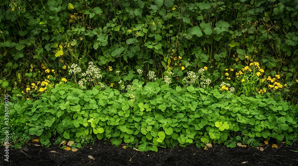Lush Green Groundcover Blooming in Springtime AI Generated Lush Green Groundcover Blooming in Springtime AI Generated