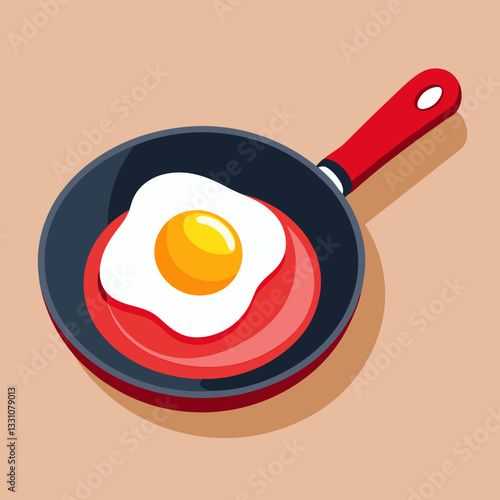 fried egg in a frying pan