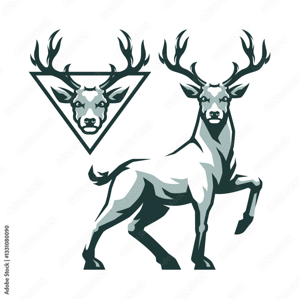 Fototapeta premium DEER STAG ILLUSTRATION LOGO DESIGN