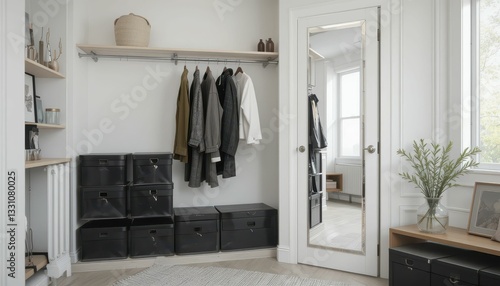 Modern Minimalist Closet Organization with Stylish Storage Solutions