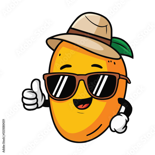 funny cartoon Mango Character 