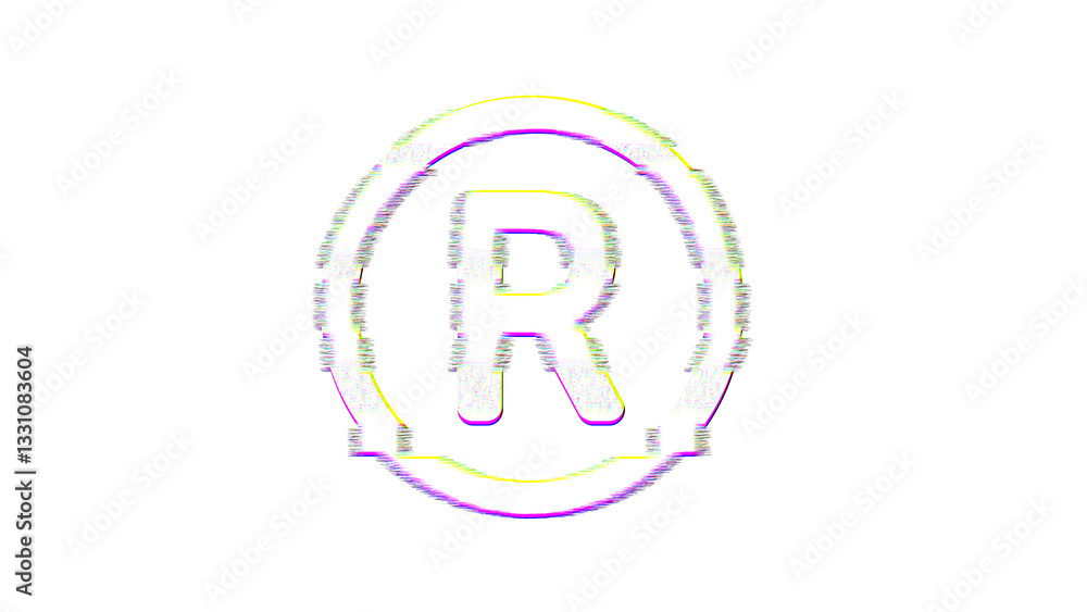 Icon registered is distorted. Glitch. Noise, chromatic aberration, geometric distortion Icon registered is distorted. Glitch. Noise, chromatic aberration, geometric distortion