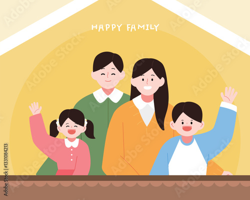 따뜻한 가정의 달 가족 캐릭터 일러스트 04
