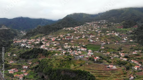 Wallpaper Mural Drone shot of Sao Vincente town in Madeira Torontodigital.ca