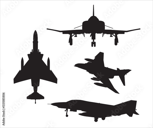 F-4 Phantom svg, F-4 Phantom Vector, Military Fighter Jet Aircraft silhouette, wood wall decor, Military Vehicle Drawings