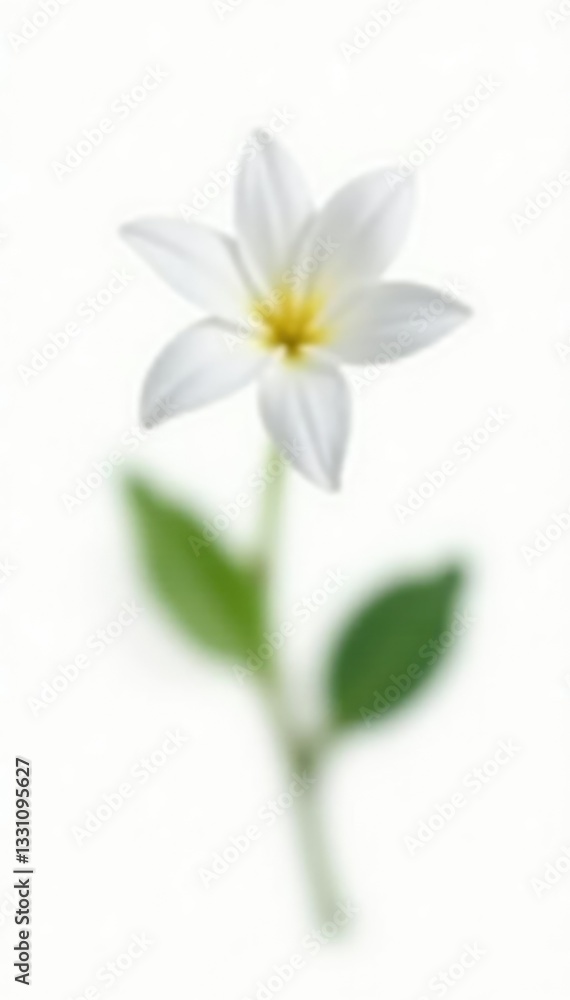 Single jasmine flower in isolation on a white background, isolated, delicate Single jasmine flower in isolation on a white background, isolated, delicate