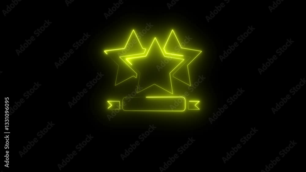 Glowing Rate Icon and Symbol in Video Neon Animation on Black Background rating icon star yellow color Glowing Rate Icon and Symbol in Video Neon Animation on Black Background rating icon star yellow color