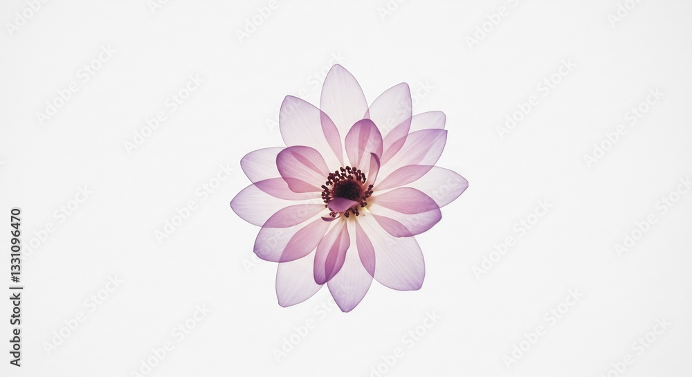 Obraz premium Soft light illuminates delicate pink flower petals subtly layered creating ethereal beauty. AI Generated