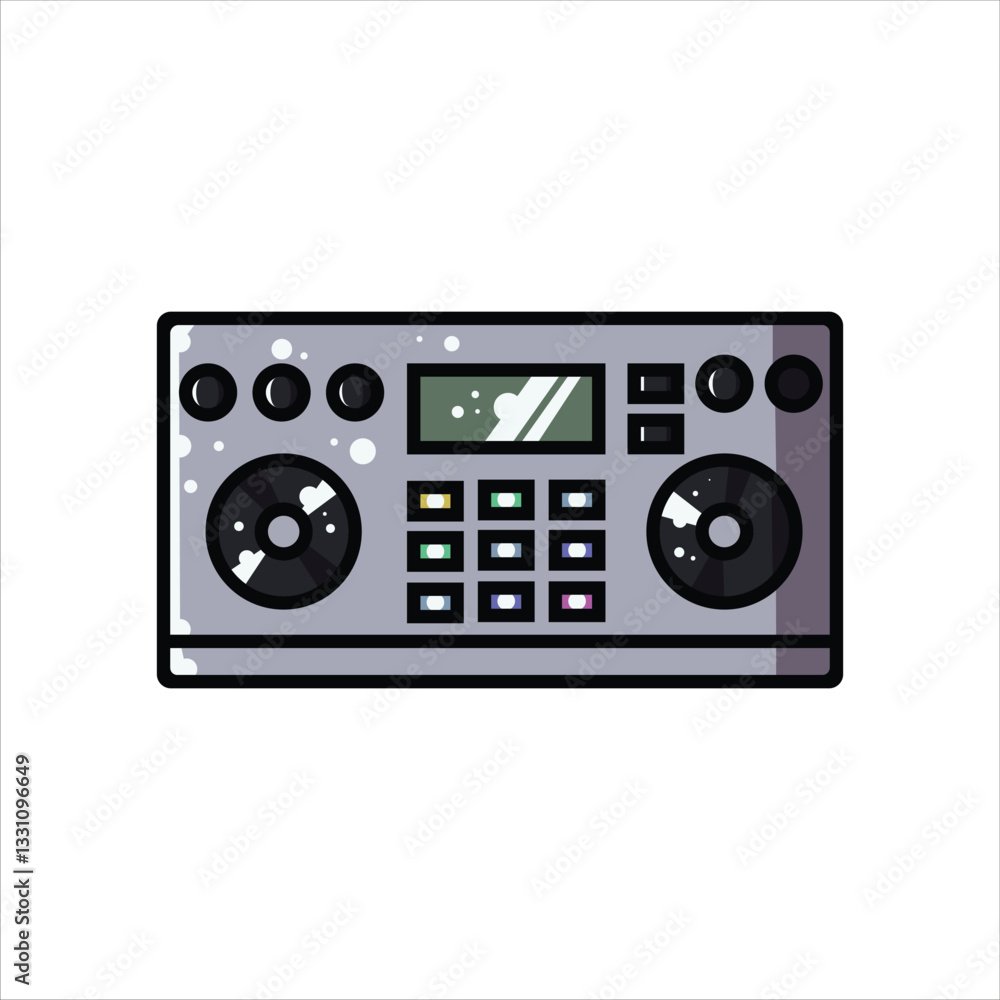 Fototapeta premium Vector Professional DJ Mixer with Equalizer Controls