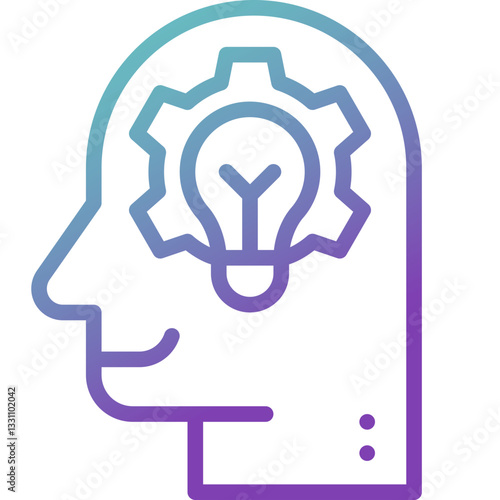 thought gradient line icon