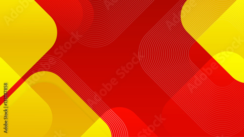 geometric background abstract red and yellow shapes vector illustration, for presentation design, wallpaper, or website background