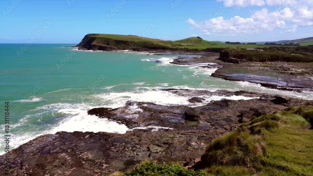 Curio Bay Rugged Coastal Landscape at Low Tide on a Sunny Day - Scenic New Zealand
Curio Bay Rugged Coastal Landscape at Low Tide on a Sunny Day - Scenic New Zealand