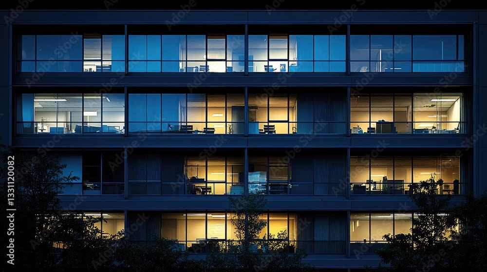 A building office with nine windows, divided perfectly into three rows, applying the -section grid composition for an image aesthetically pleasing. A building office with nine windows, divided perfectly into three rows, applying the -section grid composition for an image aesthetically pleasing.