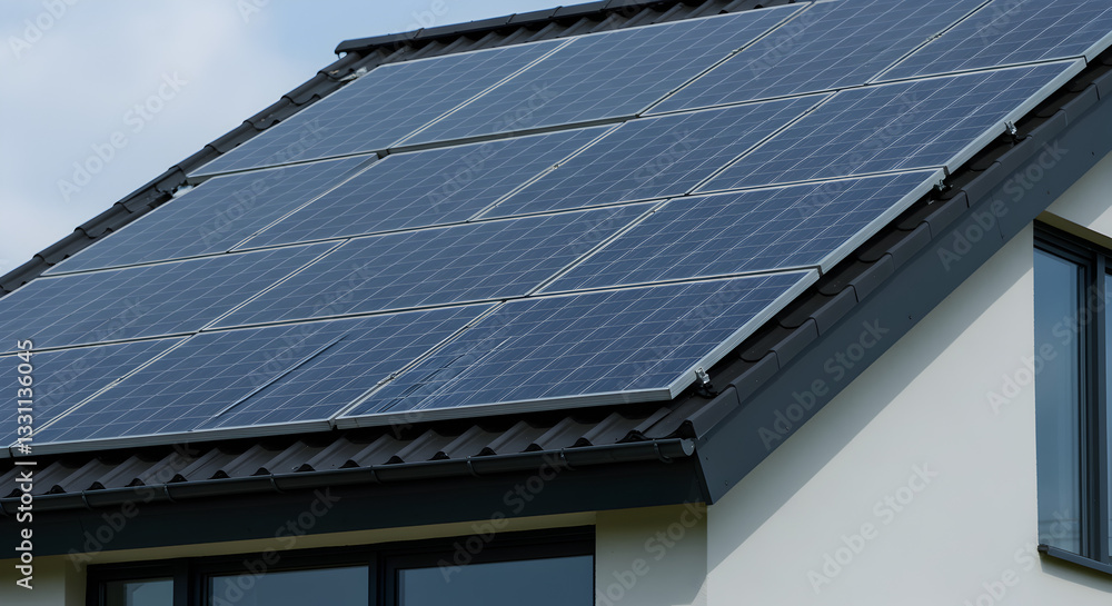 Fototapeta premium solar panels on a roof