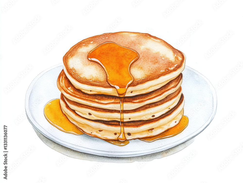 Stack of Pancakes with Honey Stack of Pancakes with Honey