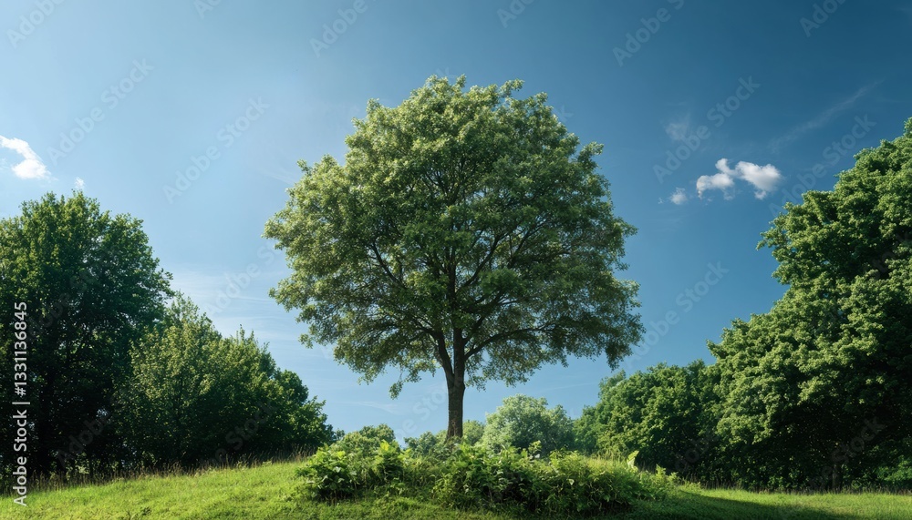 Fototapeta premium Tree growth sustainability framework forest landscape nature photography green environment aerial view conceptual representation