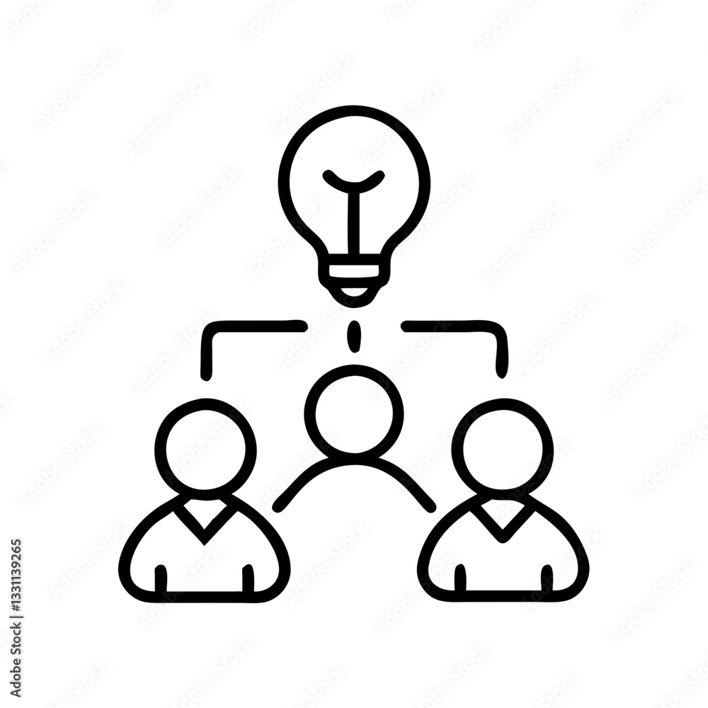 creative teamwork icon, black outline, modern design creative teamwork icon, black outline, modern design