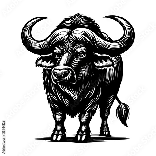 Buffalo black color vector  