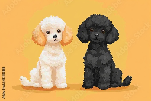 simple vector background wallpaper of Poodle dogs