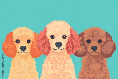 simple vector background wallpaper of Poodle dogs