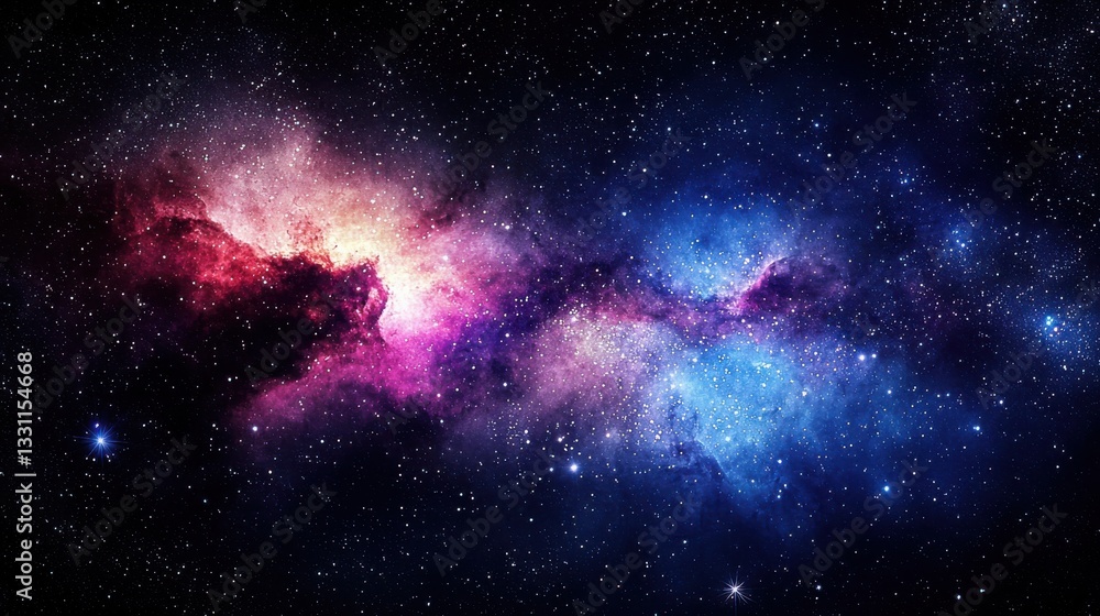 Obraz premium Stunning Cosmic Nebula in Vibrant Colors and Starry Background