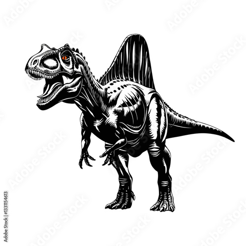 tarbosaurus black color vector