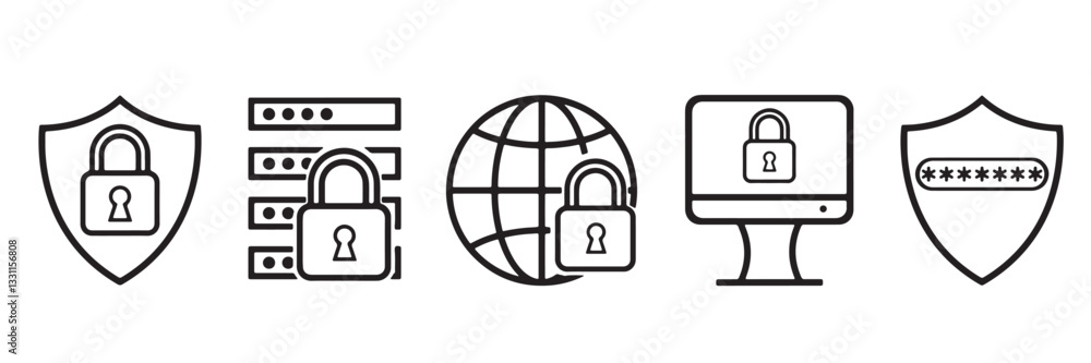 cyber security icon set. data, encryption and network protection symbol for app, ui, website. computer and technology protection vector icons on transparent background. cyber security icon set. data, encryption and network protection symbol for app, ui, website. computer and technology protection vector icons on transparent background.