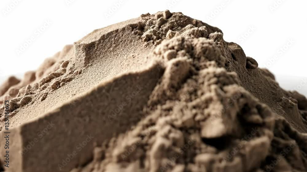 Mountain of fine sand used in construction and crafts in a well-lit indoor setting Mountain of fine sand used in construction and crafts in a well-lit indoor setting