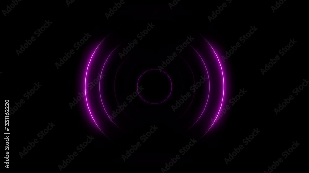 Abstract neon radio waves. Wave diffusion animation, Neon Radio Waves Animation,